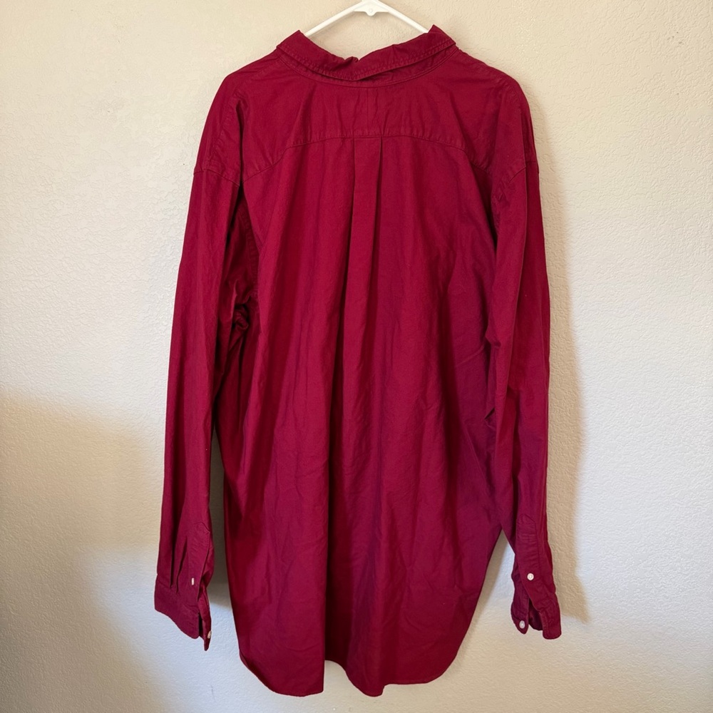 Polo Ralph Lauren Shirt Mens 2XLT Red Button Up Long Sleeve Big Tall Cotton - Picture 2 of 4